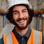 smiling warehouse worker