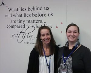 Kayla (R) with her supervisor, Michelle (L), who was also a TERRA candidate and placed at this company in 2008!