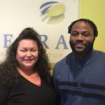 (L-R) Teresa with Michael Ford, Success Story whose new job offers him financial stability.
