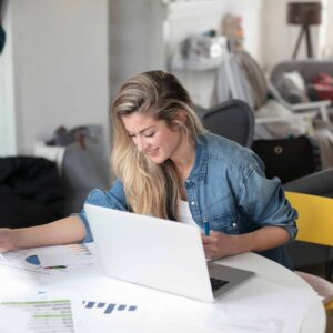 Image of woman working from home