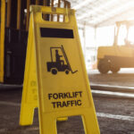 Photo of caution forklift sign